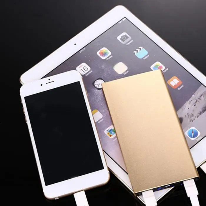 Ультра-тонкий 20000 mAh портативный внешний аккумулятор зарядное устройство USB 5 V 2A для 5 V, 2A сотовый 5 V 1A телефон Сплав