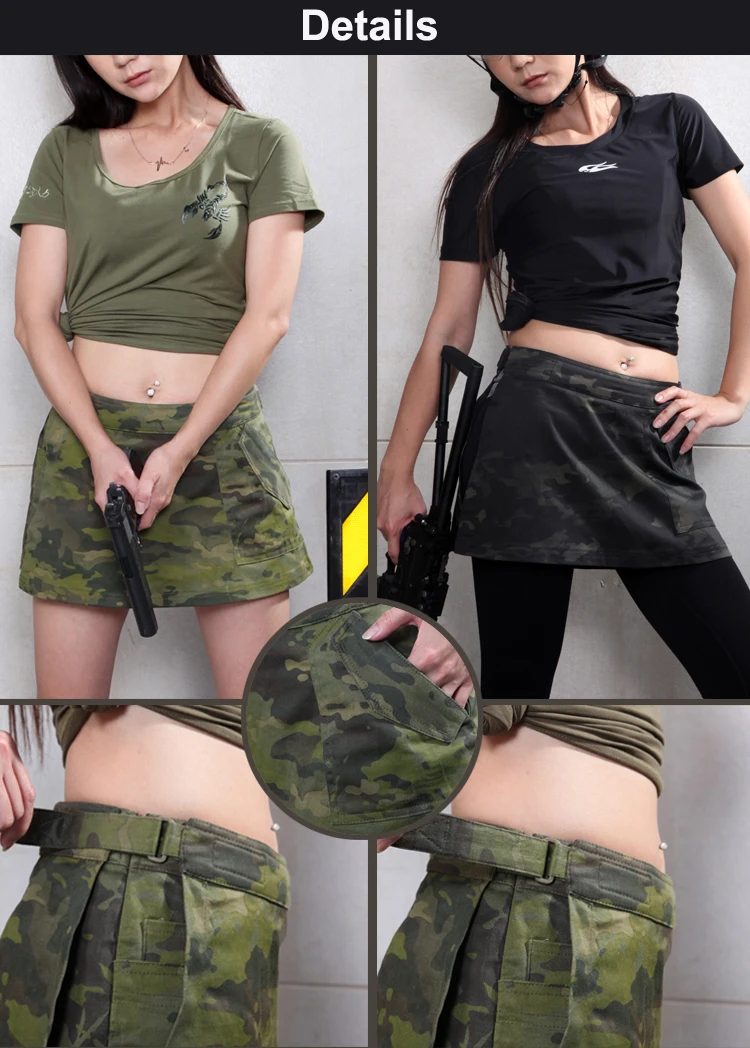 Жаркое лето Мультикам тропический женские юбки камуфляж тактический женщина