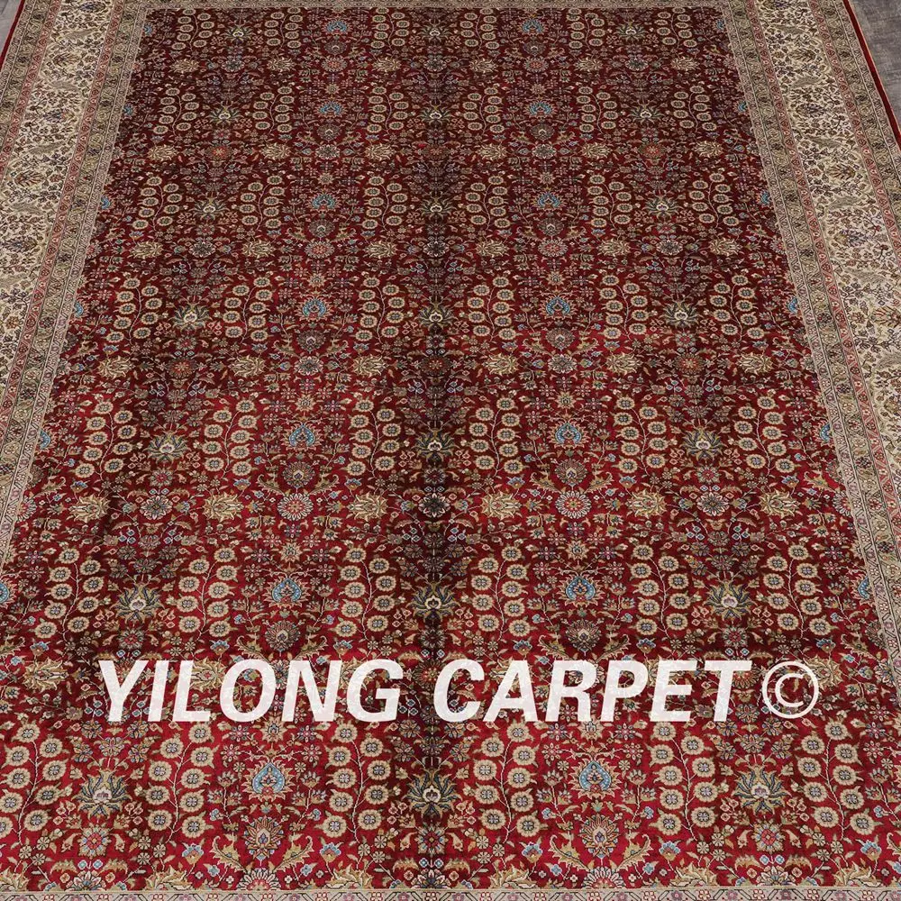 Yilong 6 &quotx 9&quot красный ковер ручной работы шелковый с узелком (LH03A6x9)|carpet rug|silk carpetrugged
