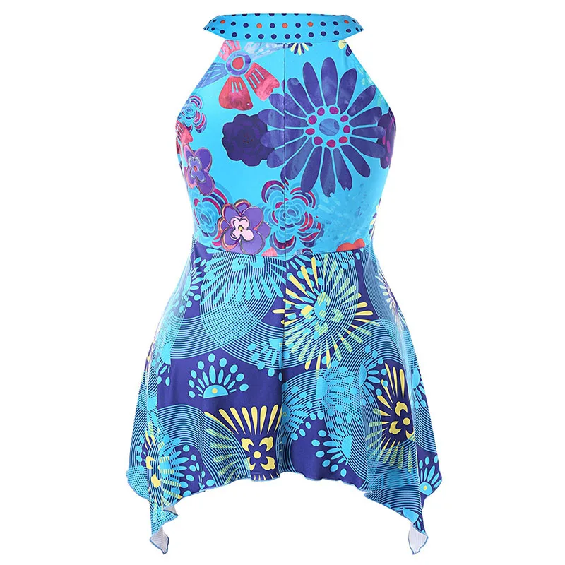 PlusMiss плюс размер цветочный цветок Boho Печать Туника Топы 5XL Женские большие