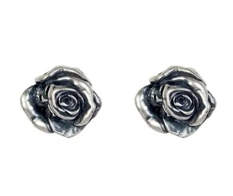 Серьги-гвоздики Regalrock в готическом стиле ювелирные украшения виде цветка розы