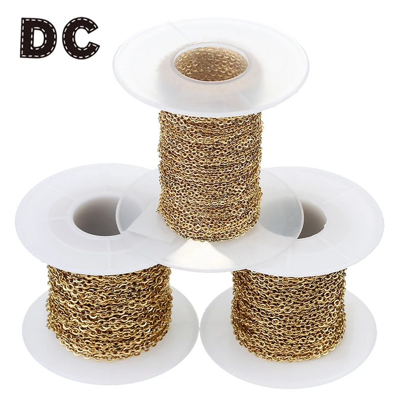 DC 10 Yard/Roll Width 1.5mm 2mm 2.2mm O Open Link Chain Stainless Steel Necklace Chains Bulk For Jewelry Making | Украшения и