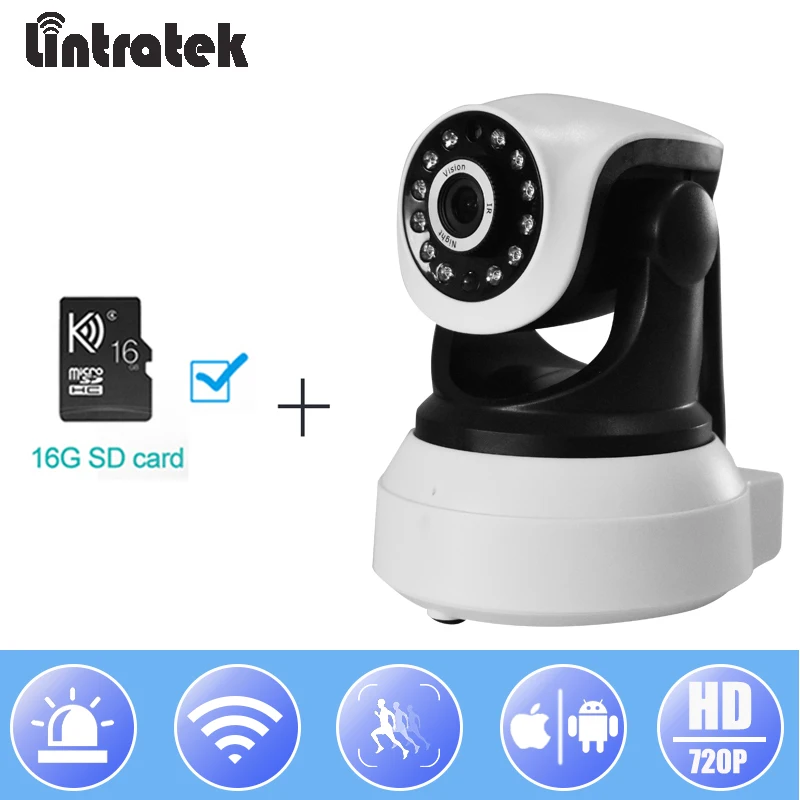 

Lintratek Wireless IP Camera 720P Wifi Surveillance CCTV Camera 16G TF Card Security PTZ P2P Wi-fi IPCam#20