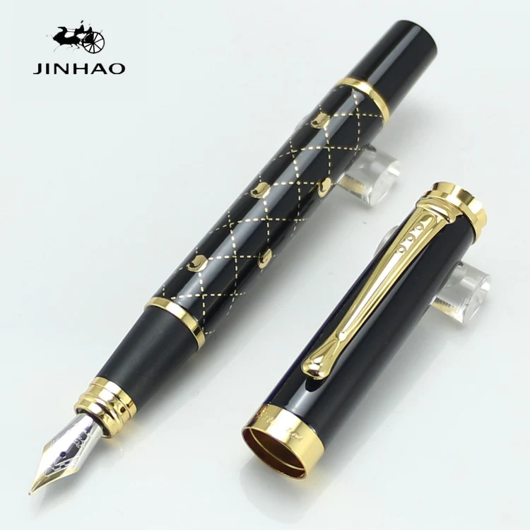 JINHAO 500 перьевая ручка с уникальным узором черная резная Золотая 7 цветов высокого
