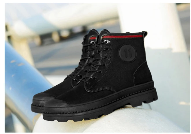 OZERSK New Hot Sale Men Work Shoes Autumn Genuine Leather Lace Up Boots Vintage Style Men Ankle Boots Luxury Casual Boots