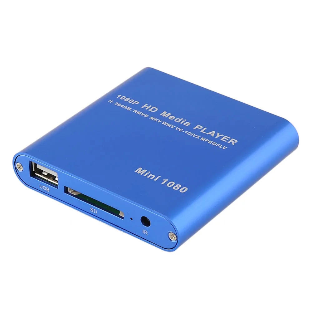 1080p Full HD ультра портативный цифровой медиаплеер для USB дисков SD/SDHC карты в