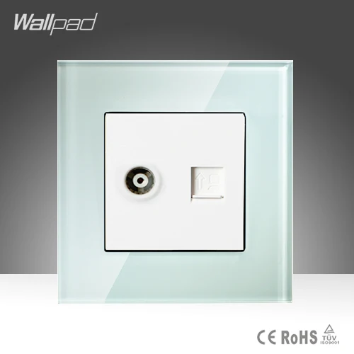 Настенная розетка из закаленного стекла для ТВ и передачи данных|socket switch|socket