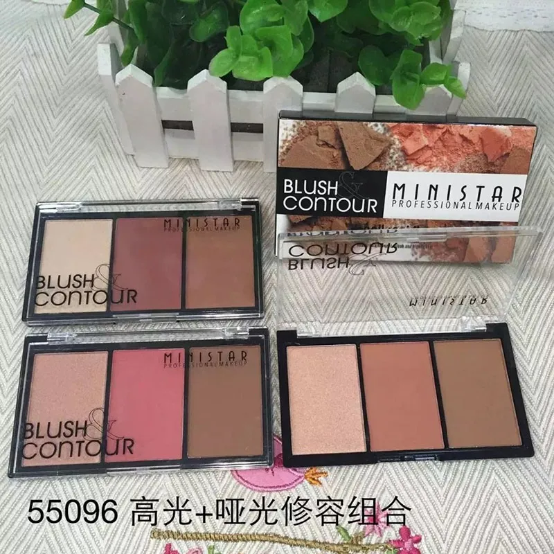 Блестящая и матовая восстанавливающая пудра 3 цвета сочетание силуэтов тени для