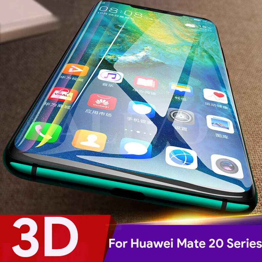 3D полное изогнутое взрывозащищенное мате 20 Pro закаленное стекло Huawei Mate Защита