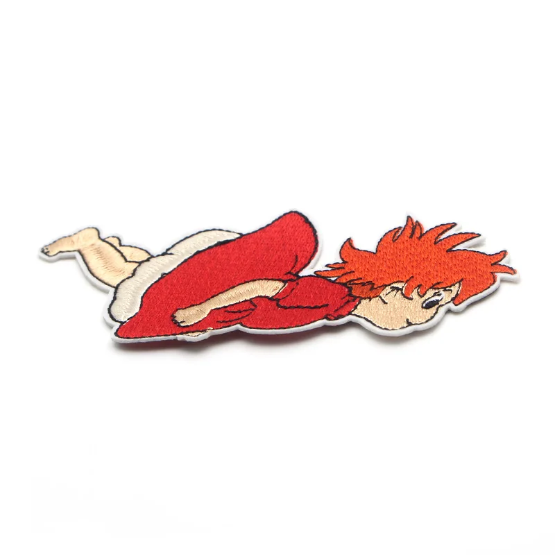 Ponyo на скале аппликационные заплатки Сделай Сам Железный На para обуви джинсы сумка рубашка одежда Джерси наклейки в стиле панк вышитые значки E0073