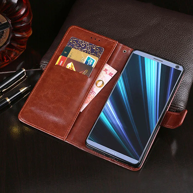 For Sony Xperia 1 Case 10 Flip PU Leather Silicone Back Cover Phone X10 Plus 10Plus | Мобильные телефоны и аксессуары