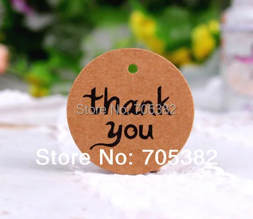 

4cm (with cord) Thank you tag Kraft paper Tags for Gift paper Bookmark (SS-7121)