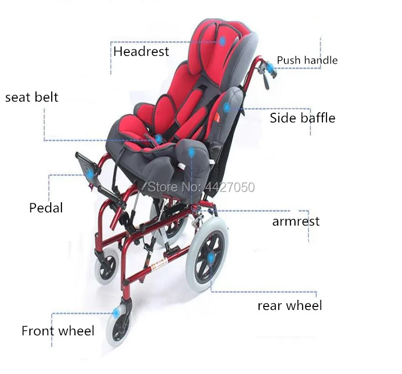 Высококачественная инвалидная коляска для детей с дизайном Два в