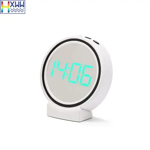 white HXWW мини портативное зеркало для девочек с смарт-Будильник Bluetooth беспроводной динамик офисный или студенческий стол - Цвет: white