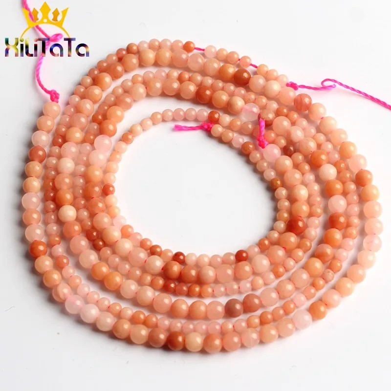 Pink aventurine 2-3 мм натуральный камень Агаты лабрадоритовый кварц Амазонит хрустальные бусины Круглые свободные бусины для самостоятельного изготовления ювелирных изделий Браслеты - Цвет: Pink aventurine