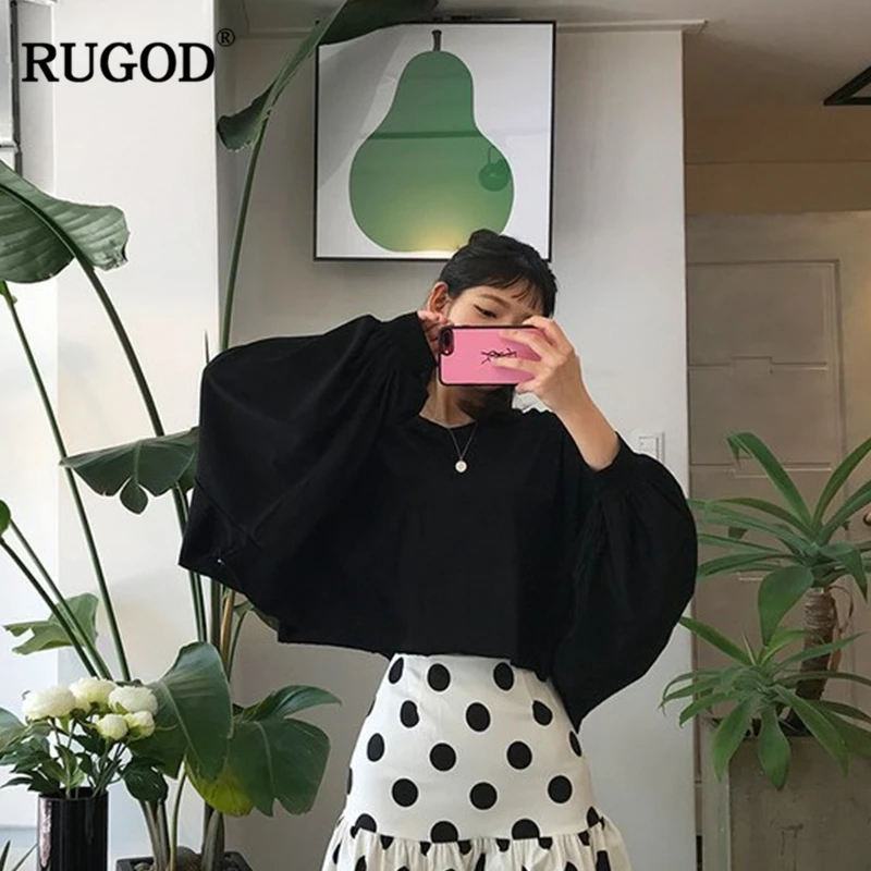 RUGOD 2018 Новые Осенние футболки с длинными рукавами и короткое платье свободные