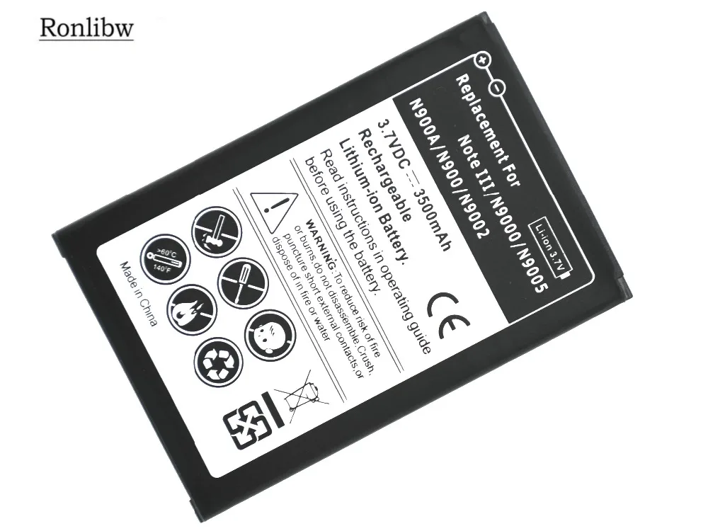 Запасная батарея Ronlibw B800BC/BE/BU для Samsung Note III 3 Note3 N9000 N9006 N9008 N9009 N9005 N900A N900 N9002 N9000/W |