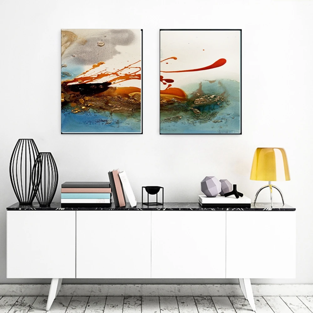 Абстрактное искусство красочный настенный Декор картины для ванной настенные