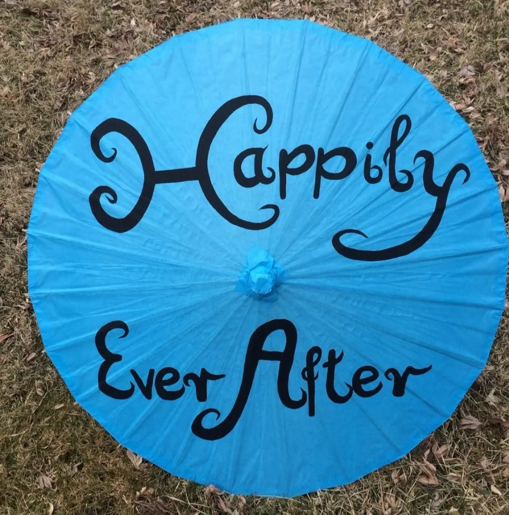 

[ Fly Eagle ]Happily Ever After Wedding Paper Parasols - Colors choose : Red, Blue, Black,Yellow, White,Pink,,... 100PCS/LOT