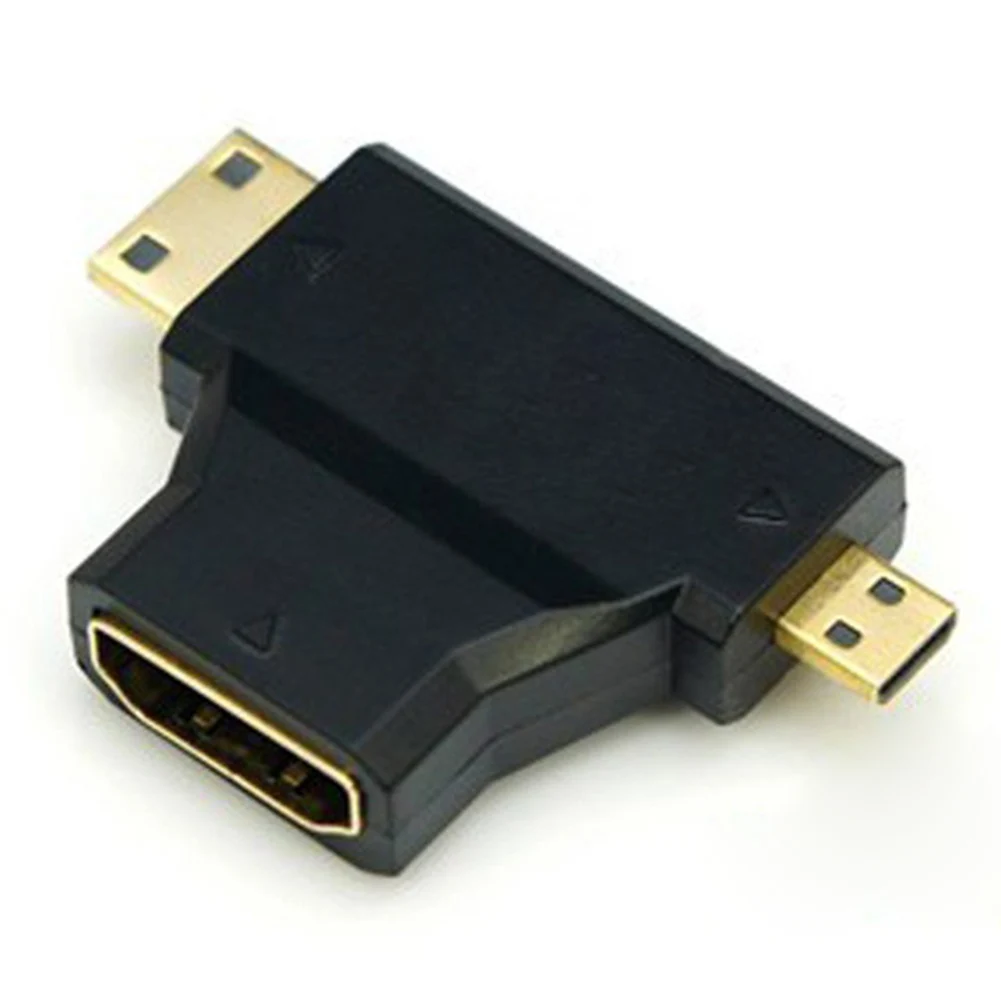 Mini HDMI Male to 1.4 Female Cable Adapter Converter New T-shaped 3 in1 Micro For HDTV 1080P Hdmi |