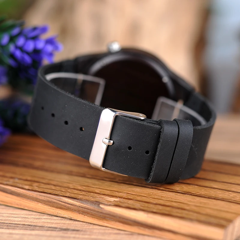BOBO BIRD L-B10 Мужские красные деревянные часы модные эбеновые повседневные античные