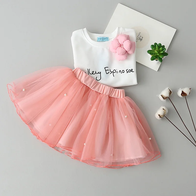 Комплект одежды для девочек осень 2018 Moda Infantil детская одежда малышей футболка с