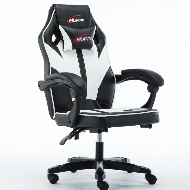 White Геймерское кресло Esports, офисное кресло для геймера, 7 точек, массажное кресло с колесом, эргономика, может лежать с подставкой для ног - Цвет: White