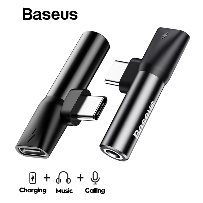 Фото Baseus Usb C до 3 5 мм Aux Jack аудио адаптер для наушников type-C зарядки мобильного телефона