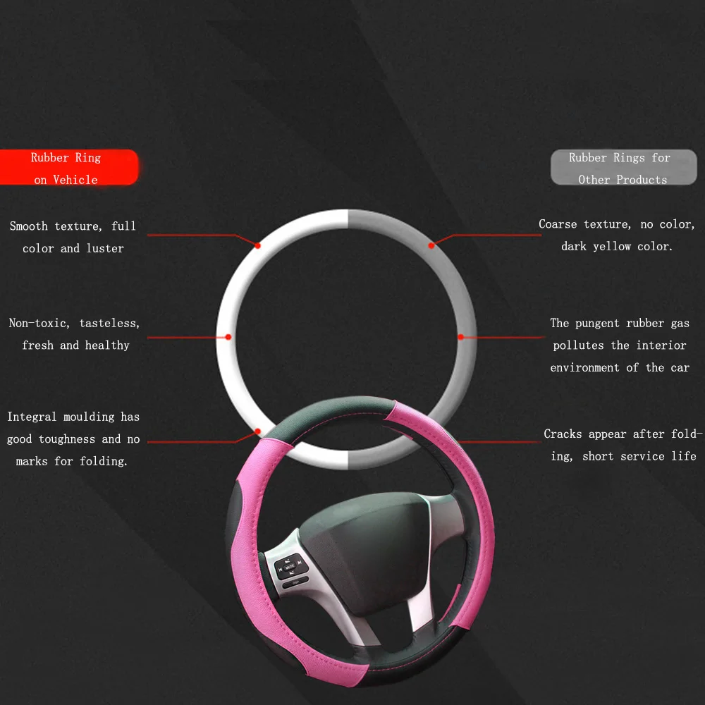 FLY5D Car Steering Wheel Cover PU leather Auto Covers Protector Fit For Most Cars Breathability Interior Accessories | Автомобили и