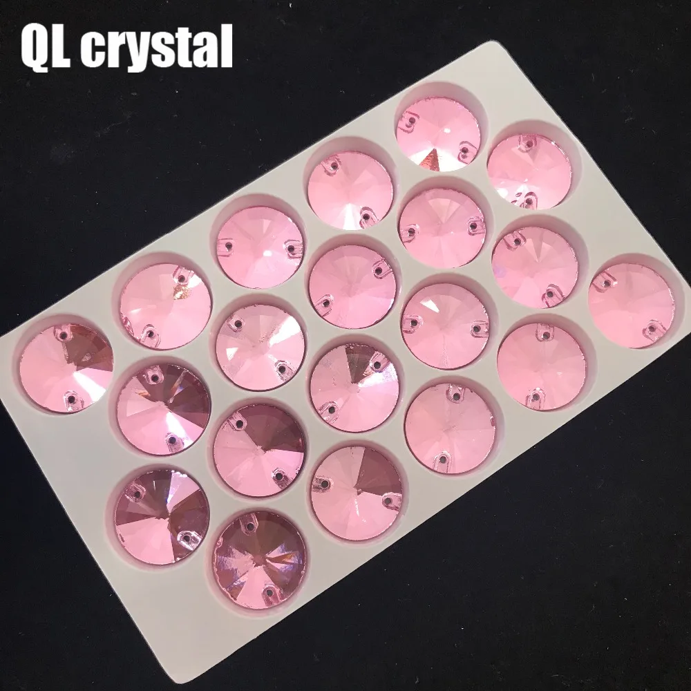 Стразы QL с кристаллами для шитья розовые стразы плоским основанием круглые камни