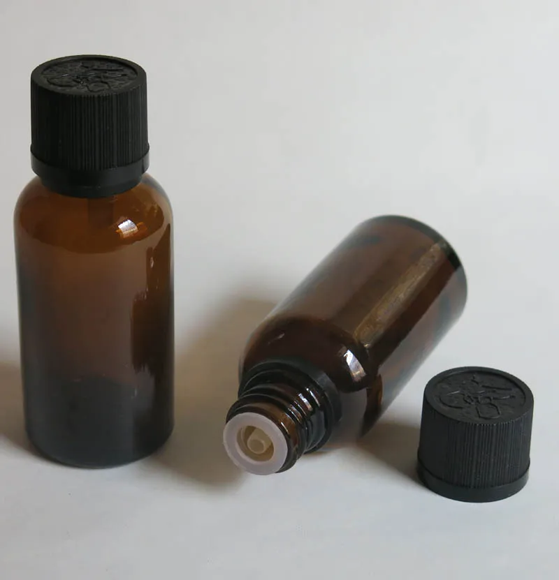 100 шт. Оптовая продажа Детское нижнее белье 1 Oz Янтарная стеклянная бутылка с