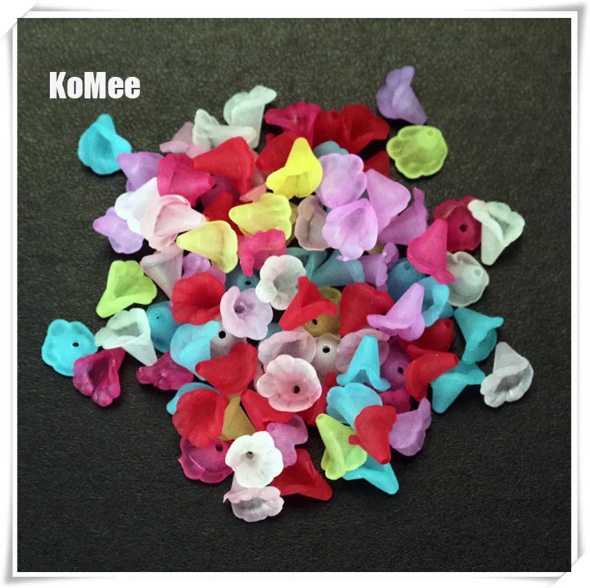 Матовые акриловые бусины смешанных цветов 8*10 см в виде цветка лилии для