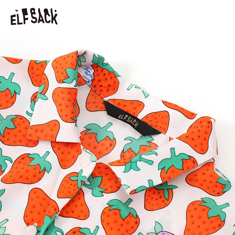 Женская шифоновая блузка ELFSACK Повседневная Свободная офисная с v образным