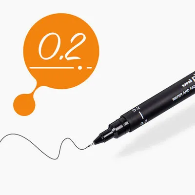 0.2 6 размеров Fineliner Pigma Micron ручка для рисования 005 01 02 03 05 08 аниме комиксы ручка не цветущие прочные художественные маркеры - Цвет: 0.2