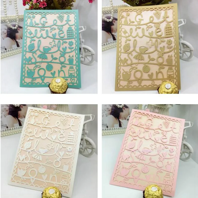 Пригласительная открытка на свадьбу пустая внутренняя страница лазерная резка