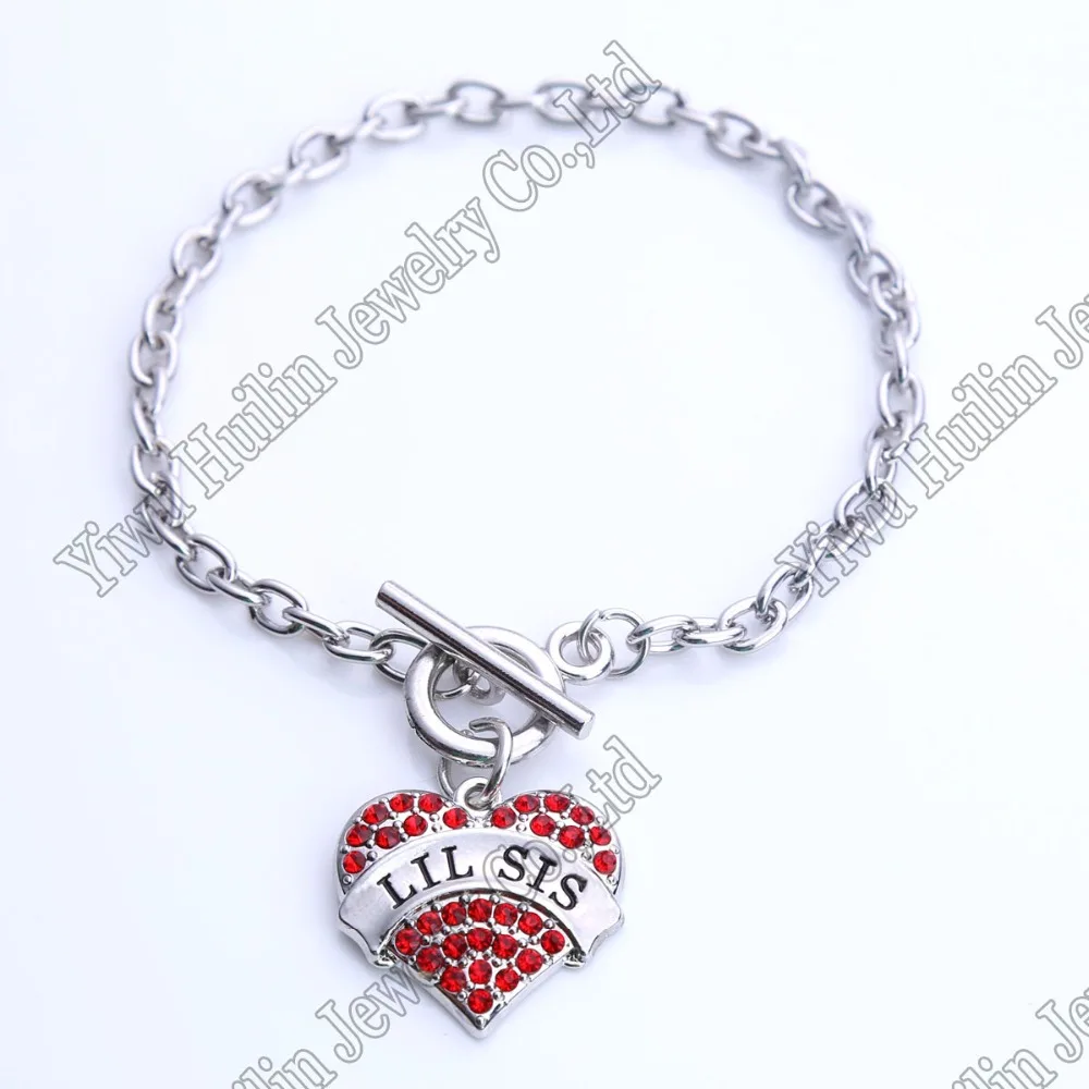 LIL SIS браслет шарма с сердечками из кристаллов танцевальные браслеты когтями