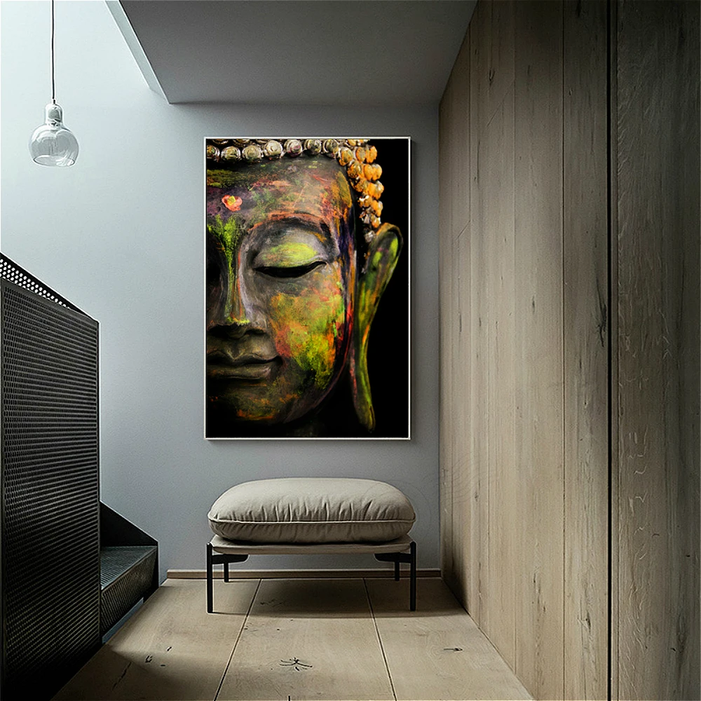 

Large Canvas Print Buddha Portrait Poster Wall Art Canvas Painting Classical Zen Art Picture for Living Room Home Decor Dropship