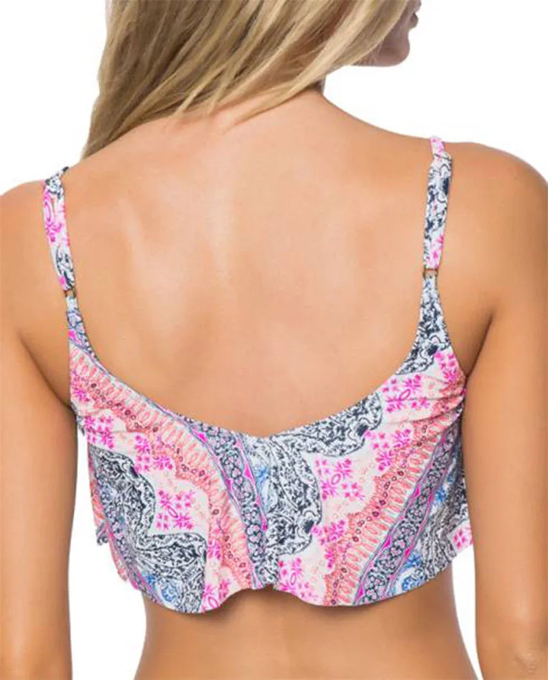2018 New Fashion Ruffles Bikinis Sets Women Loose Floral Bra High Waist Sexy Bottom Triangle Swimwear Bathing Suit | Женская одежда