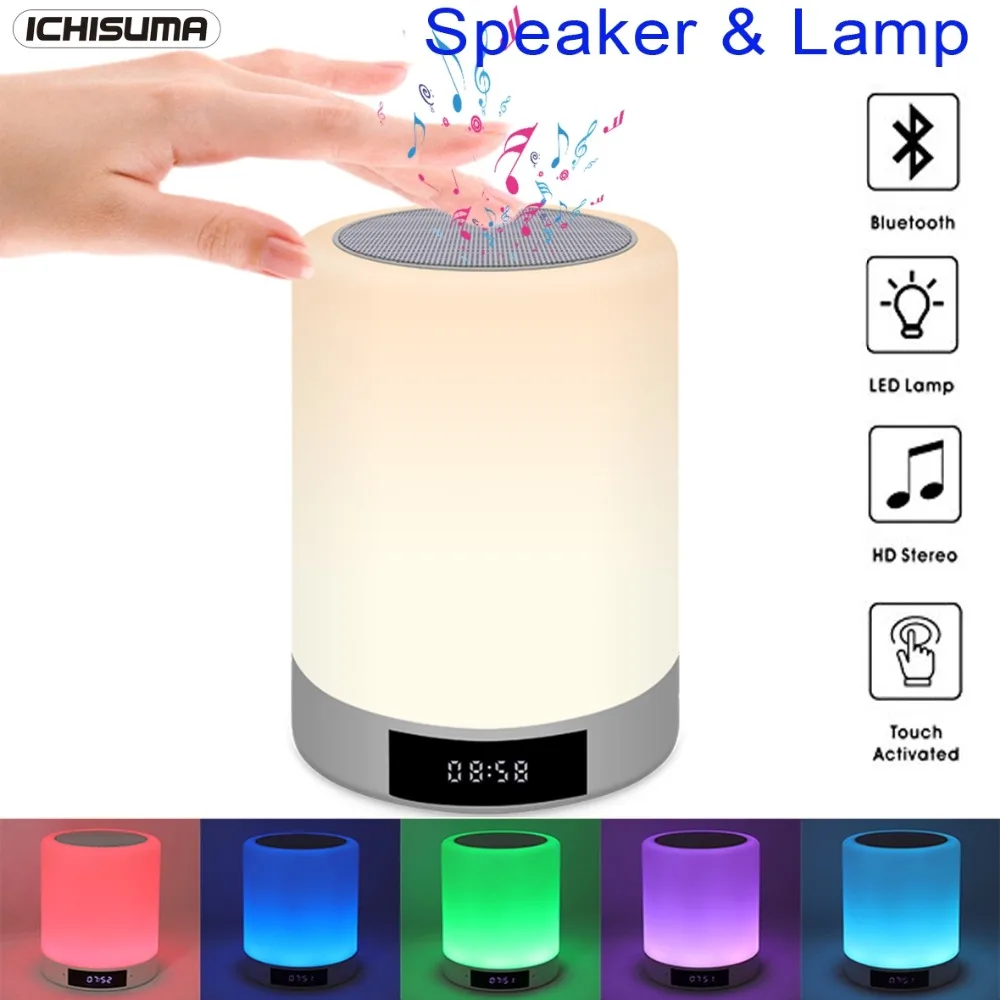Bluetooth колонка сенсорный светильник Ник светодиодный RGB динамик часы FM радио 4 2