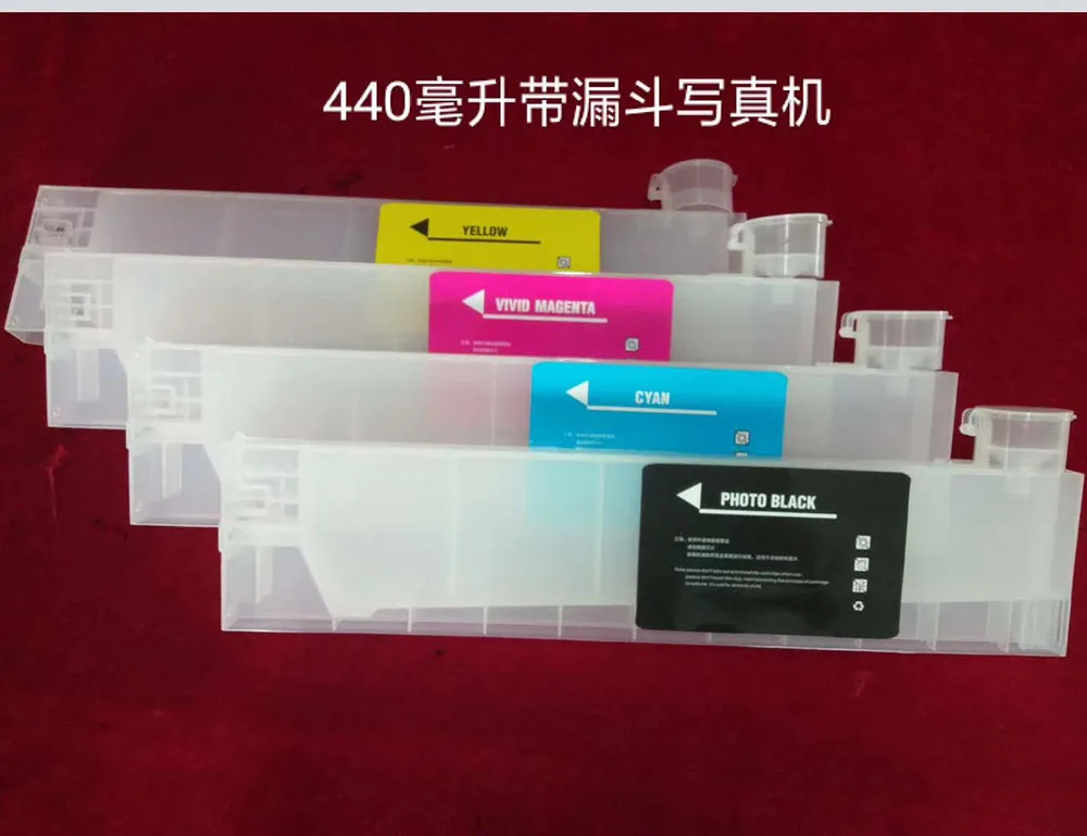 440 мл 4 шт./лот многоразовый чернильный картридж с воронкой для Roland Mimaki Mutoh