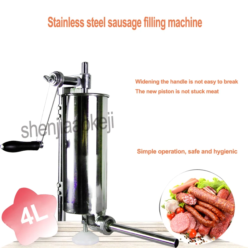 

4L Home Stainless Steel Vertical Sausage Stuffer Manual sausage making machine Commercial Sausage filler sausage filling machine