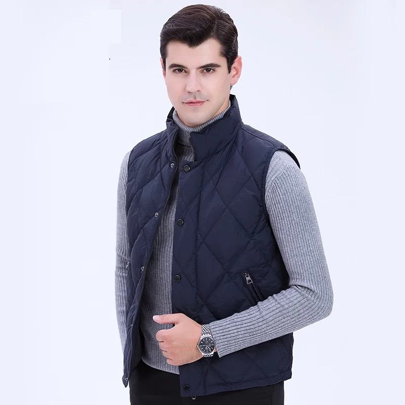Мужская куртка на белом утином пуху пуховый жилет теплая одежда с перьями пальто