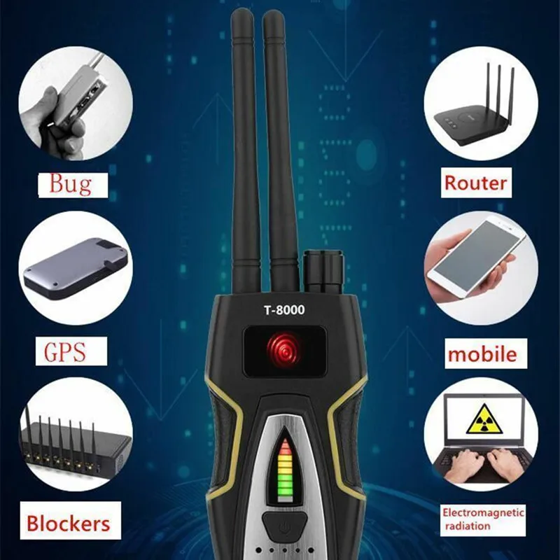T 8000 двойная антенна детектор радиосигнала GSM звука GPS сканер антишпионский
