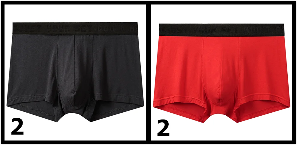 2pcs black 2pcs red EVES 4 шт. супер удобные трусы-боксеры мужские эластичные дышащие Мужское нижнее белье боксеры дизайнерские Экстра мешочек мужские трусы Homme - Цвет: 2pcs black 2pcs red