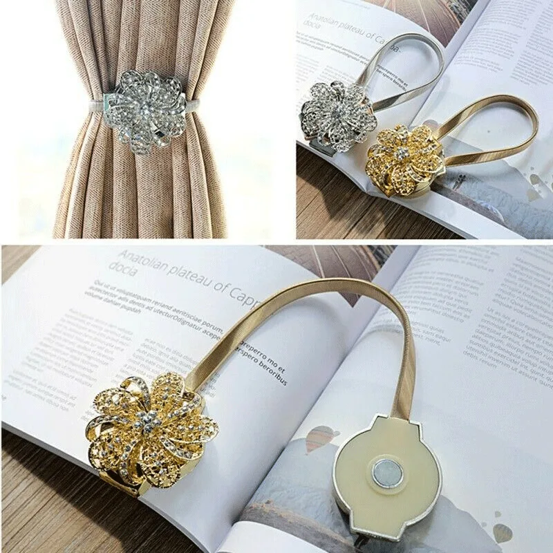 Новинка 2019 Магнитная завеса Tieback Rhinestone Holdback Drapery Tie Backs Хрустальная Пряжка зажимы