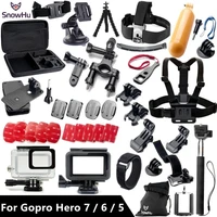 snowhu for gopro hero 7 accessories waterproof protection housing case diving 45m protective for gopro hero 7 6 5 camera gs41