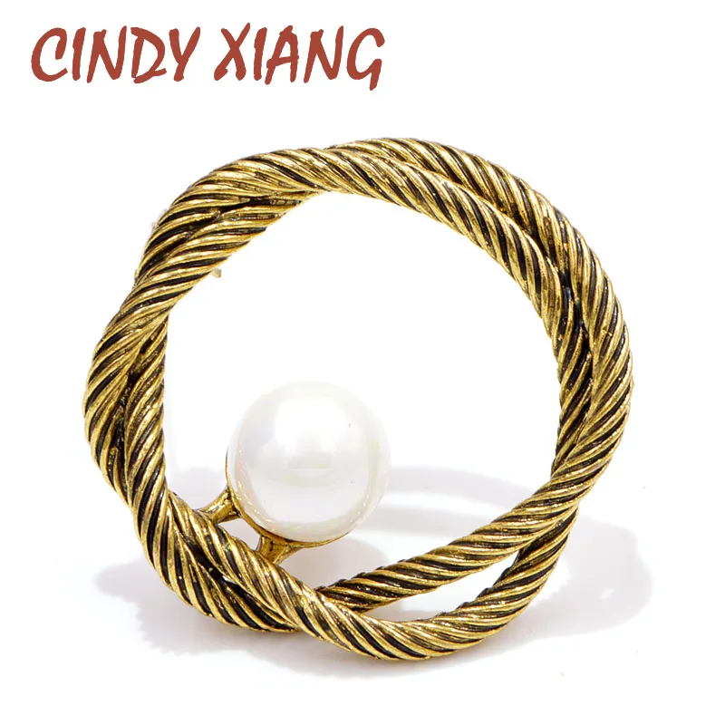 Женская винтажная брошка CINDY XIANG простой дизайн аксессуары для пальто корсаж