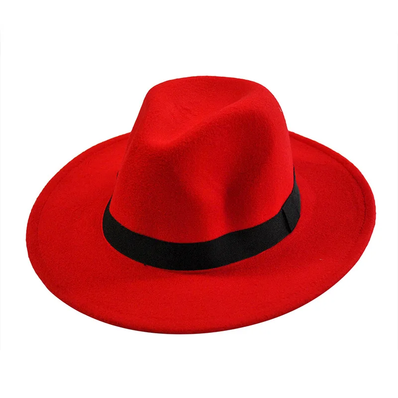 Женская модная джазовая шляпа 2019 летняя новая шерсть с Широкими Полями Фетровая