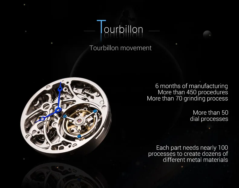 Ограниченная серия Gemini Tourbillon мужские наручные часы лучший бренд класса люкс Женские Tourbillon механические часы reloj hombre