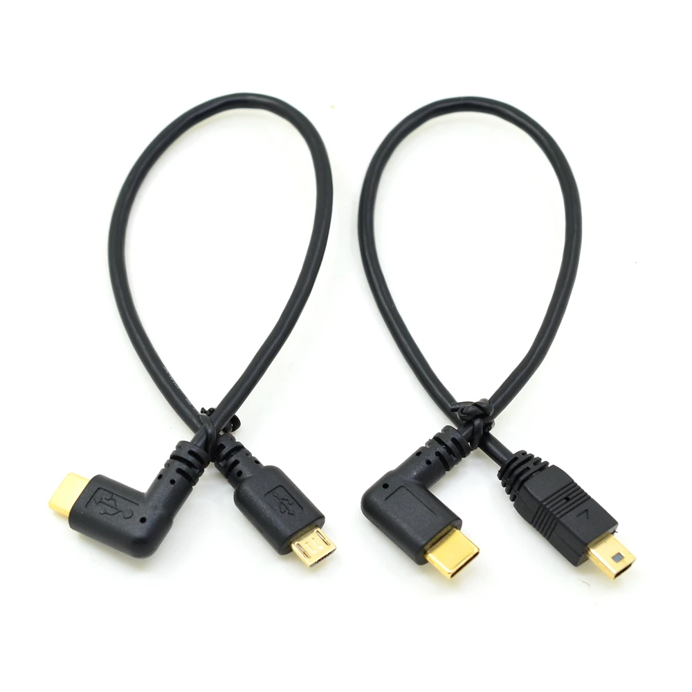 Кабель Micro Mini USB 5 контактов папа 3 1 Type C колено Мини 2 0 OTG адаптер для передачи